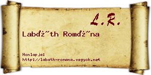 Labáth Romána névjegykártya